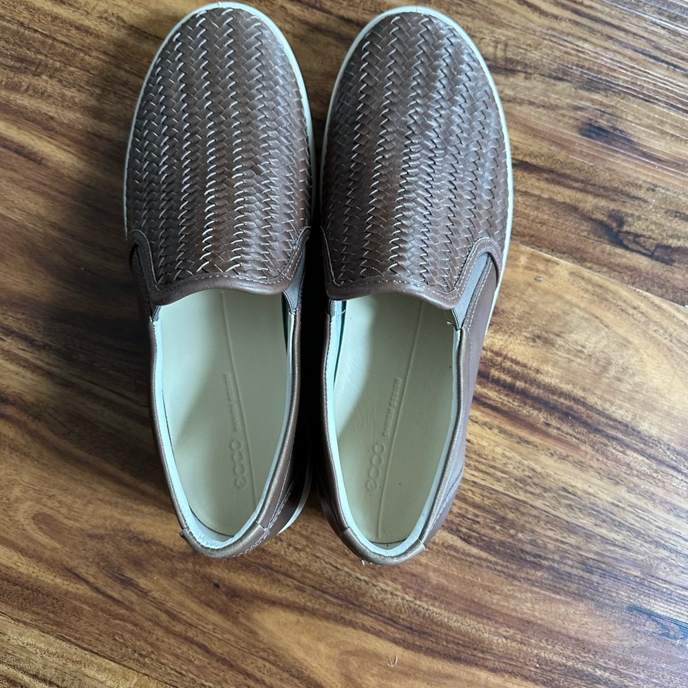 Brown Leather Slip-On Shoes